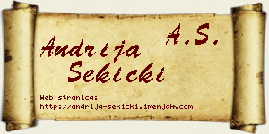Andrija Sekicki vizit kartica